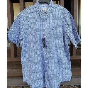 Panhandle Rough Stock Men's Short Sleeves Button Down Shirt Size XL NWT Red/blue